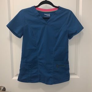 Beyond Scrubs Blue XS Blue Scrub Top